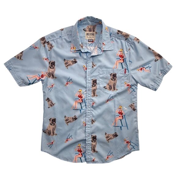 RSVLTS x Sandlot Button Up Shirt SS Wendy Peffercorn Beast Novelty Rockabilly Me